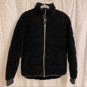 Zara Mens Faux Suede Puffer in Black